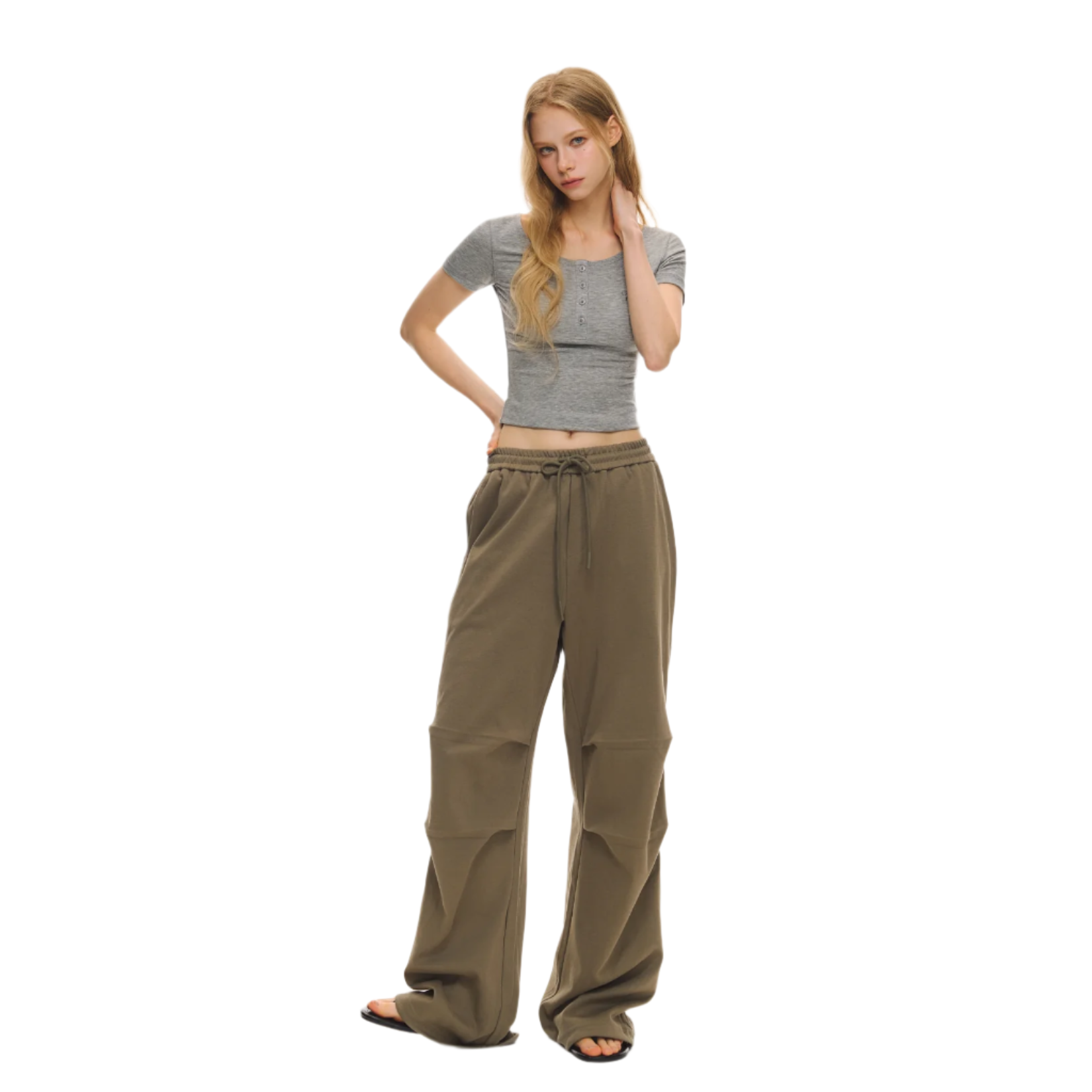 Grey Light Embroidered Short Sleeves