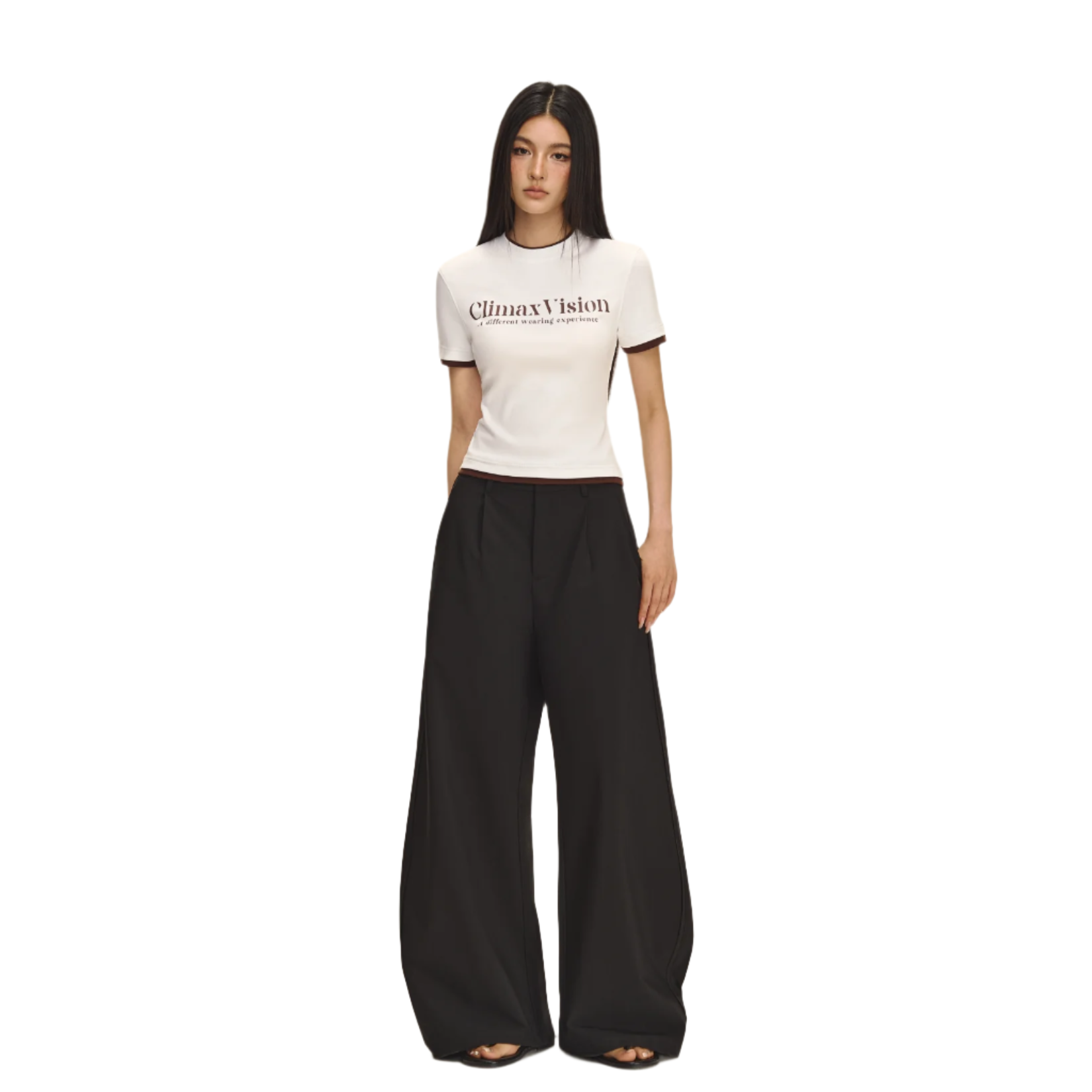 White retro fake two-piece short sleeves