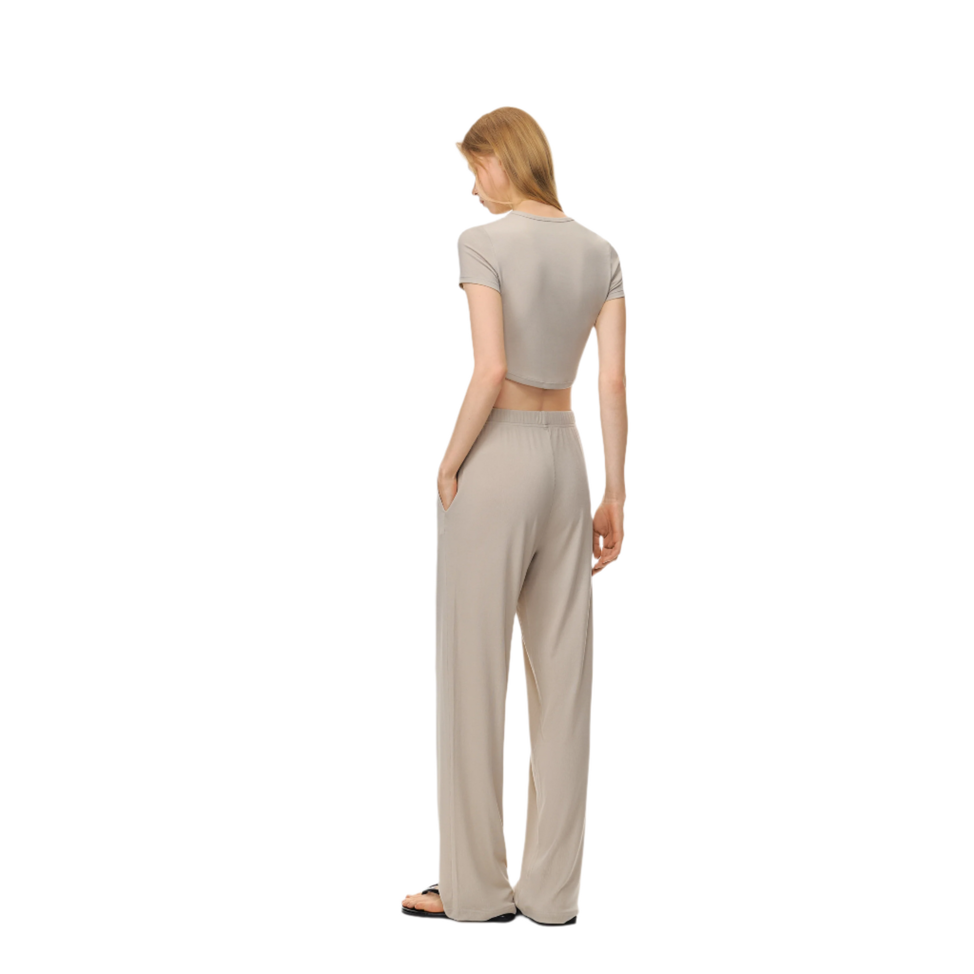 Beige Light Cloud Stretch Tencel Cool Short Sleeves