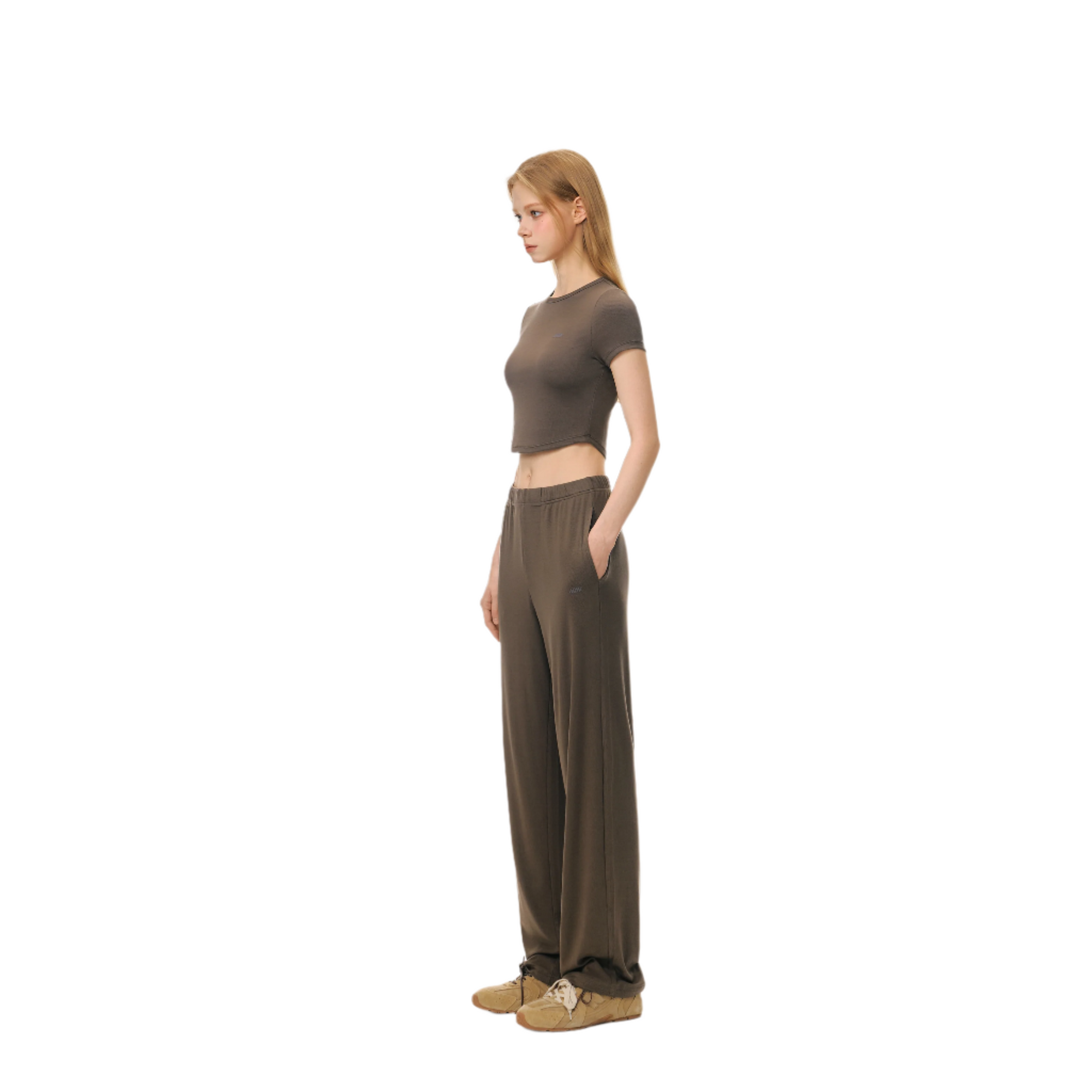 Brown Light Cloud Stretch Tencel Cool Short Sleeves