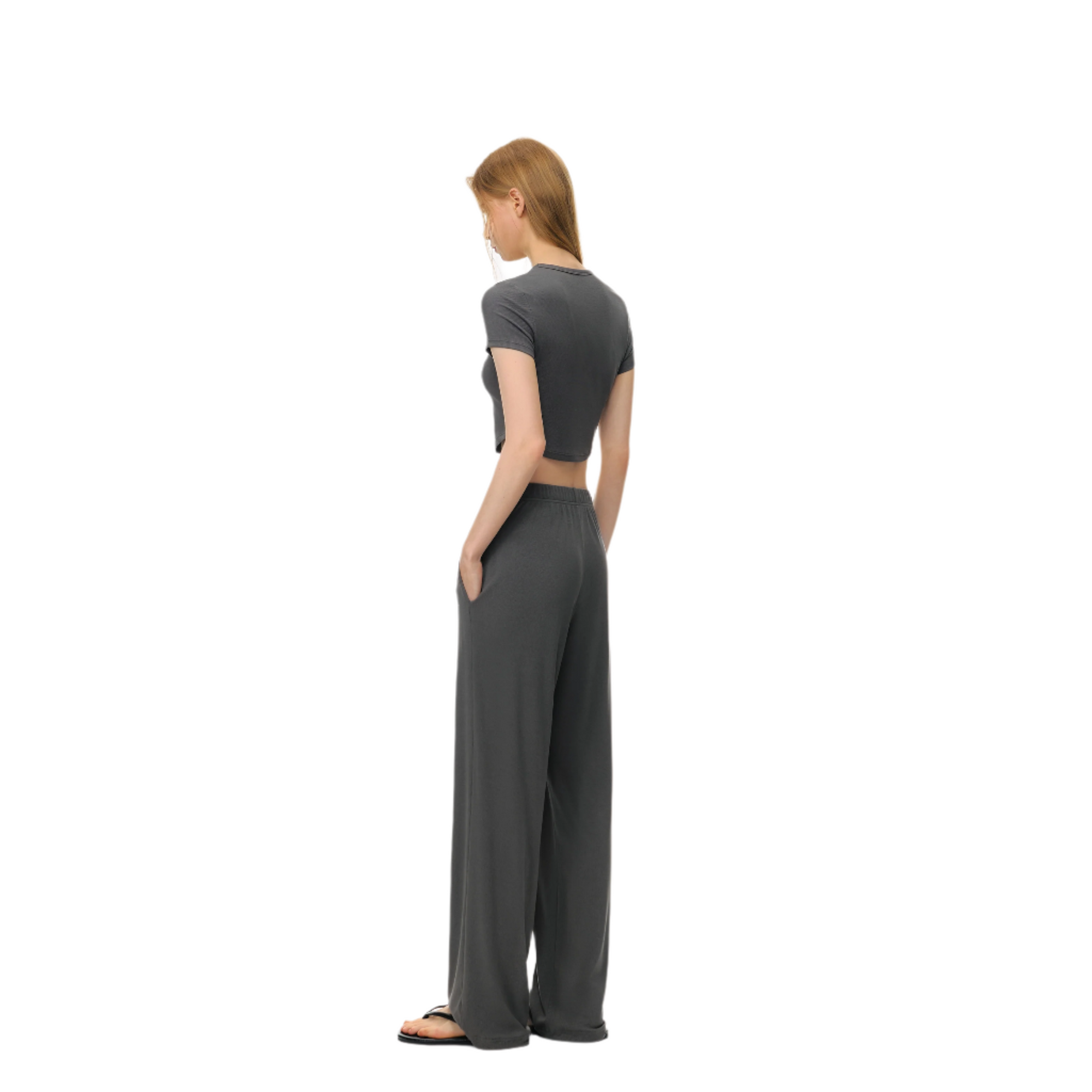 Gray Lightweight Cloud Stretch Tencel Cool Short Sleeves