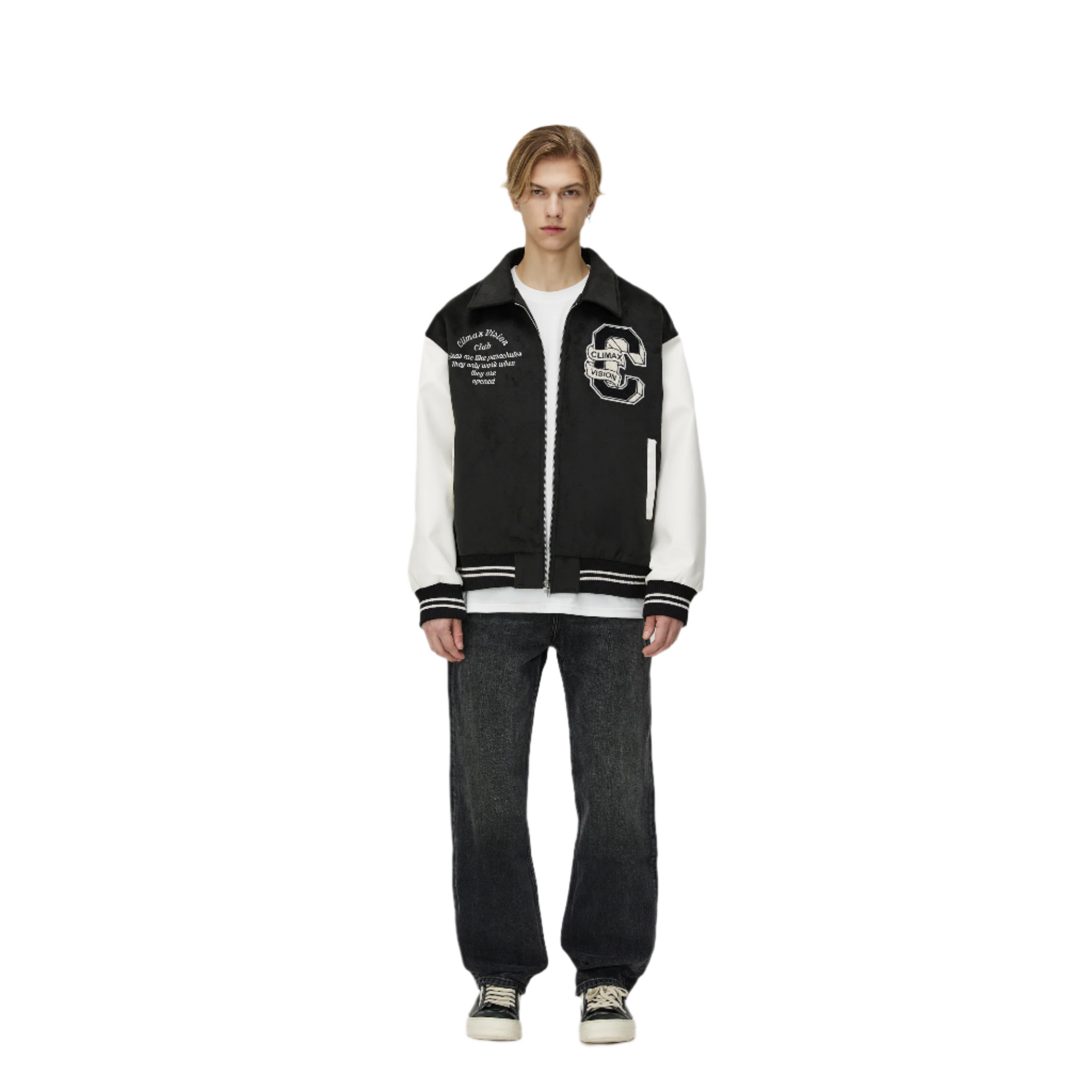 Black Retro American High Street Baseball Uniform