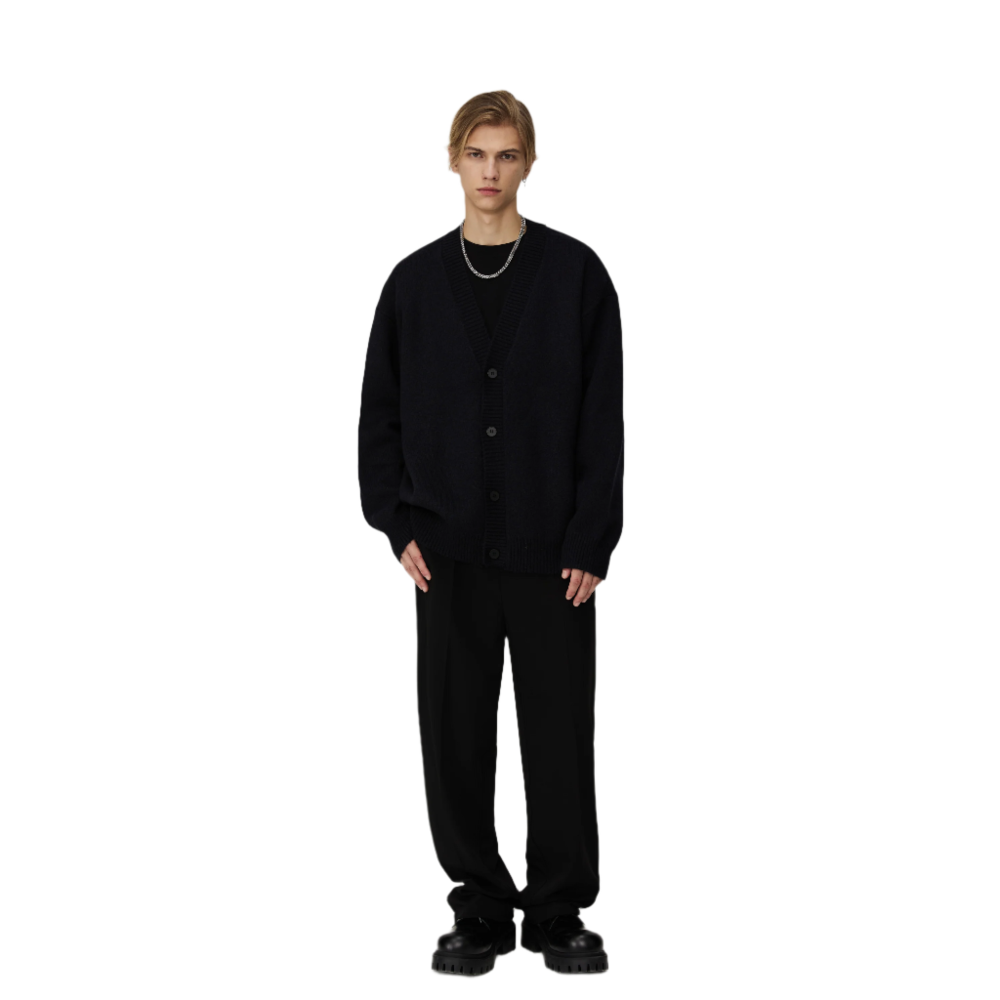 Black Loose Cardigan Sweater