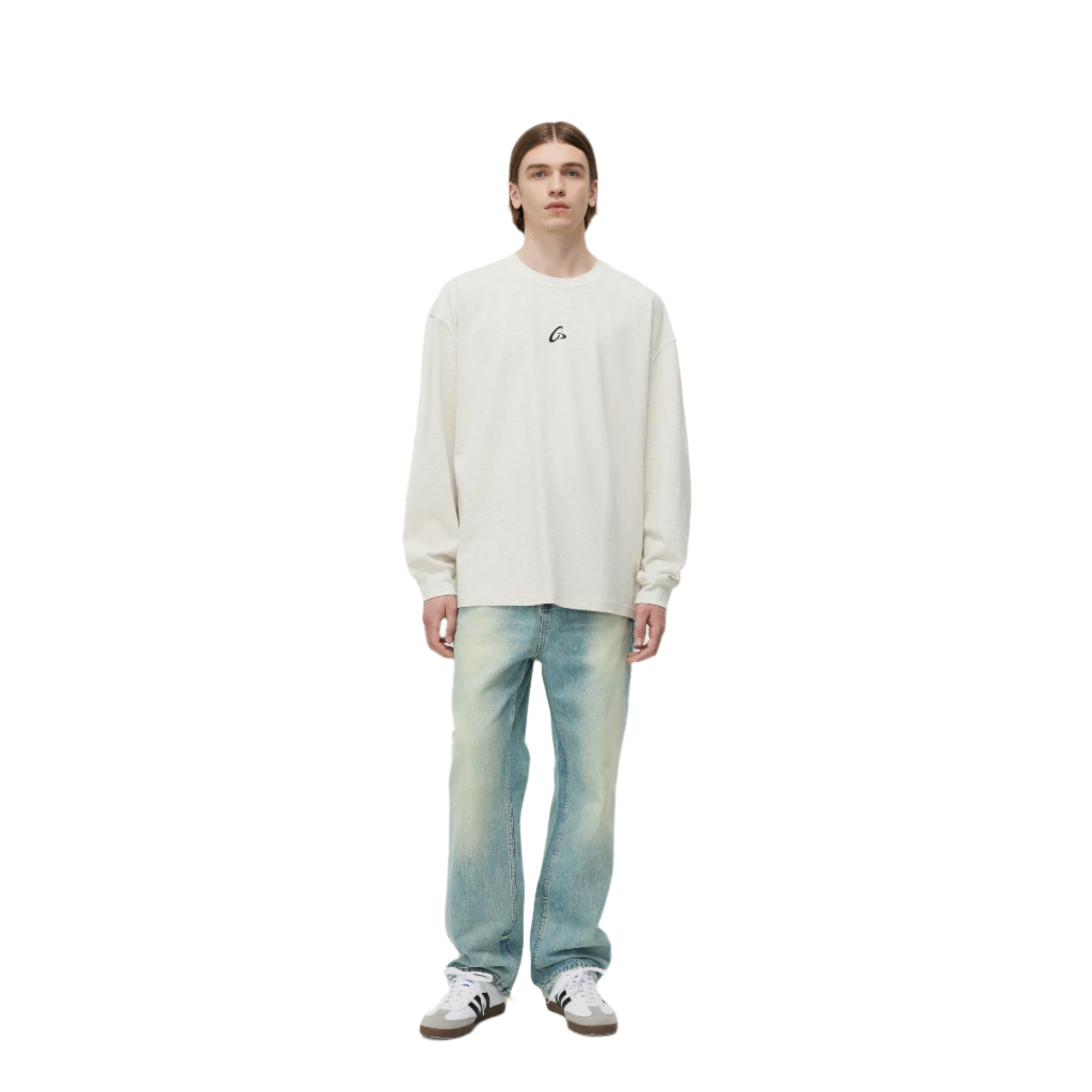 Oatmeal Frisbee Print Long Sleeve