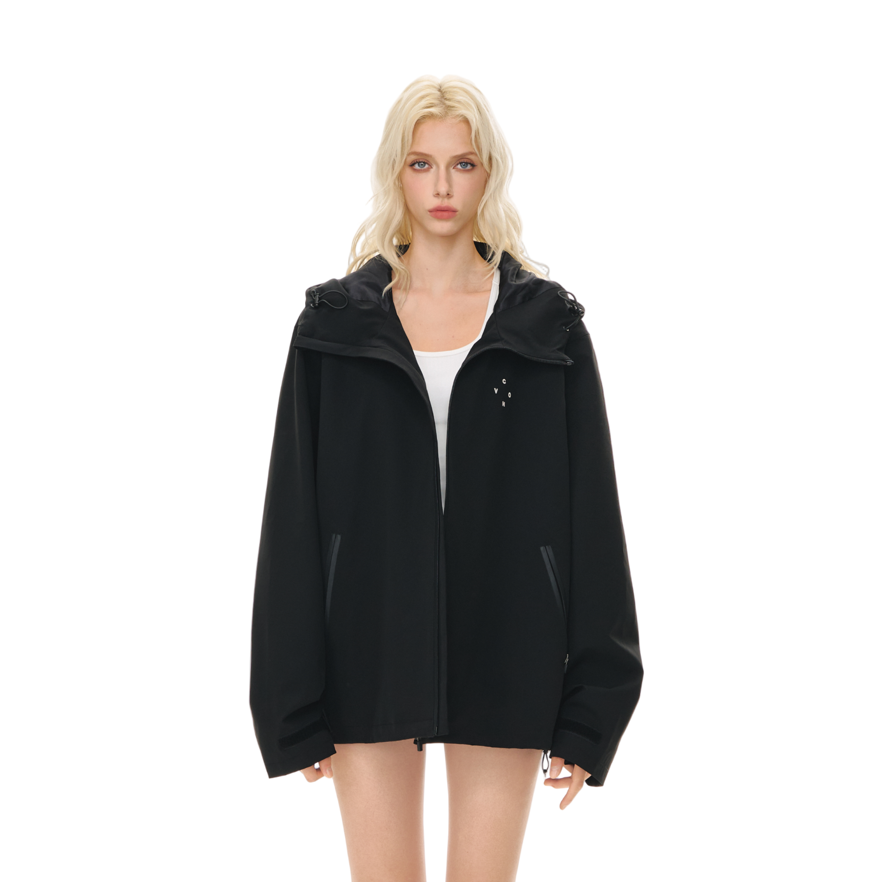 Outdoor Leisure Soft Shell Windproof Jacket In Black