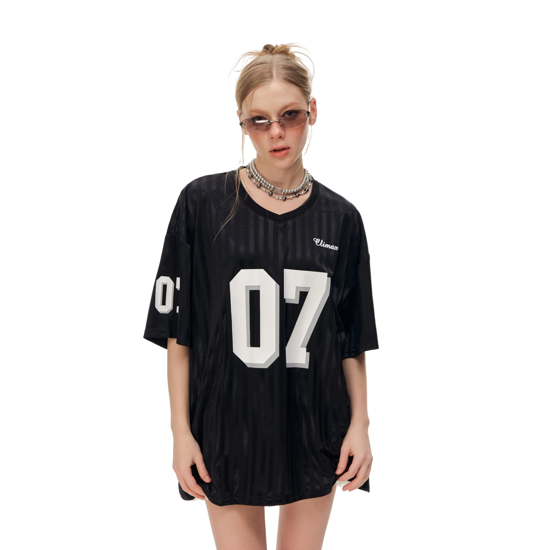 Black Retro Striped Badge Jersey Short Sleeve