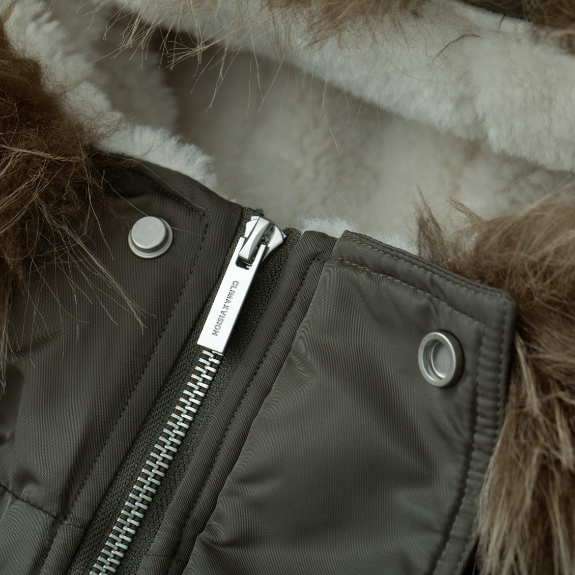 Green Retro Hooded Detachable Fur Collar Jacket Parka