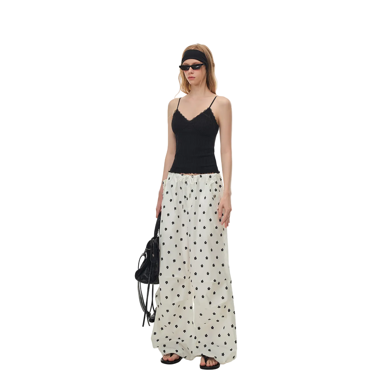 Black Lace-Trimmed V-Neck Camisole