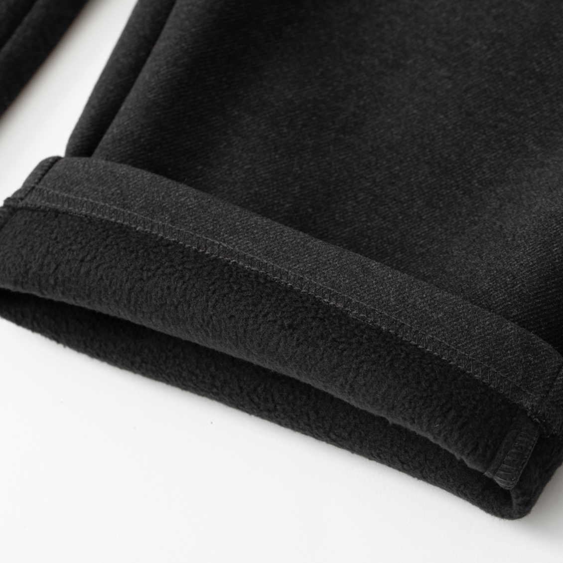 Dark Grey Twill Warm Wide Pleated Casual Pants