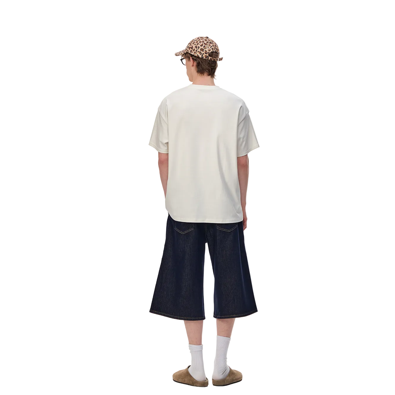 White Tencel Cotton Basic Cross T-Shirt