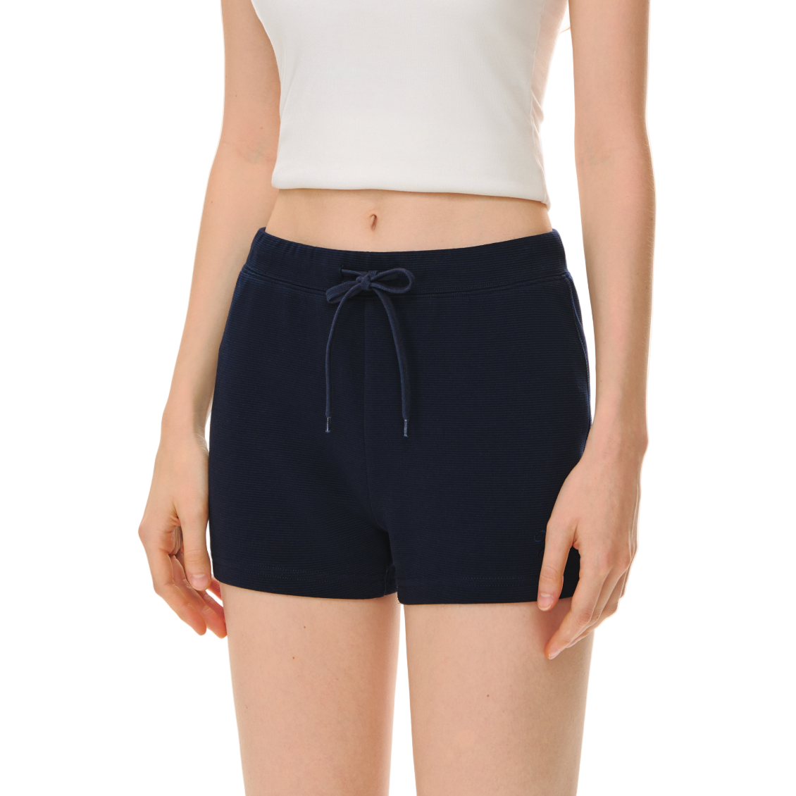 Black Basic Slim Fit Elastic Drawstring Stretch Sports Shorts