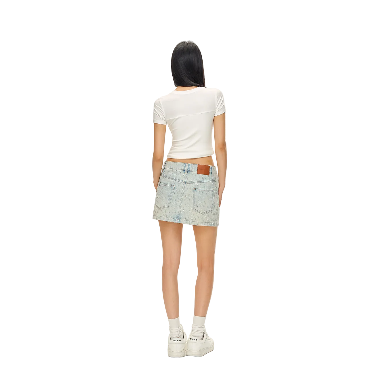 White Lyocell Pleated Short Sleeve