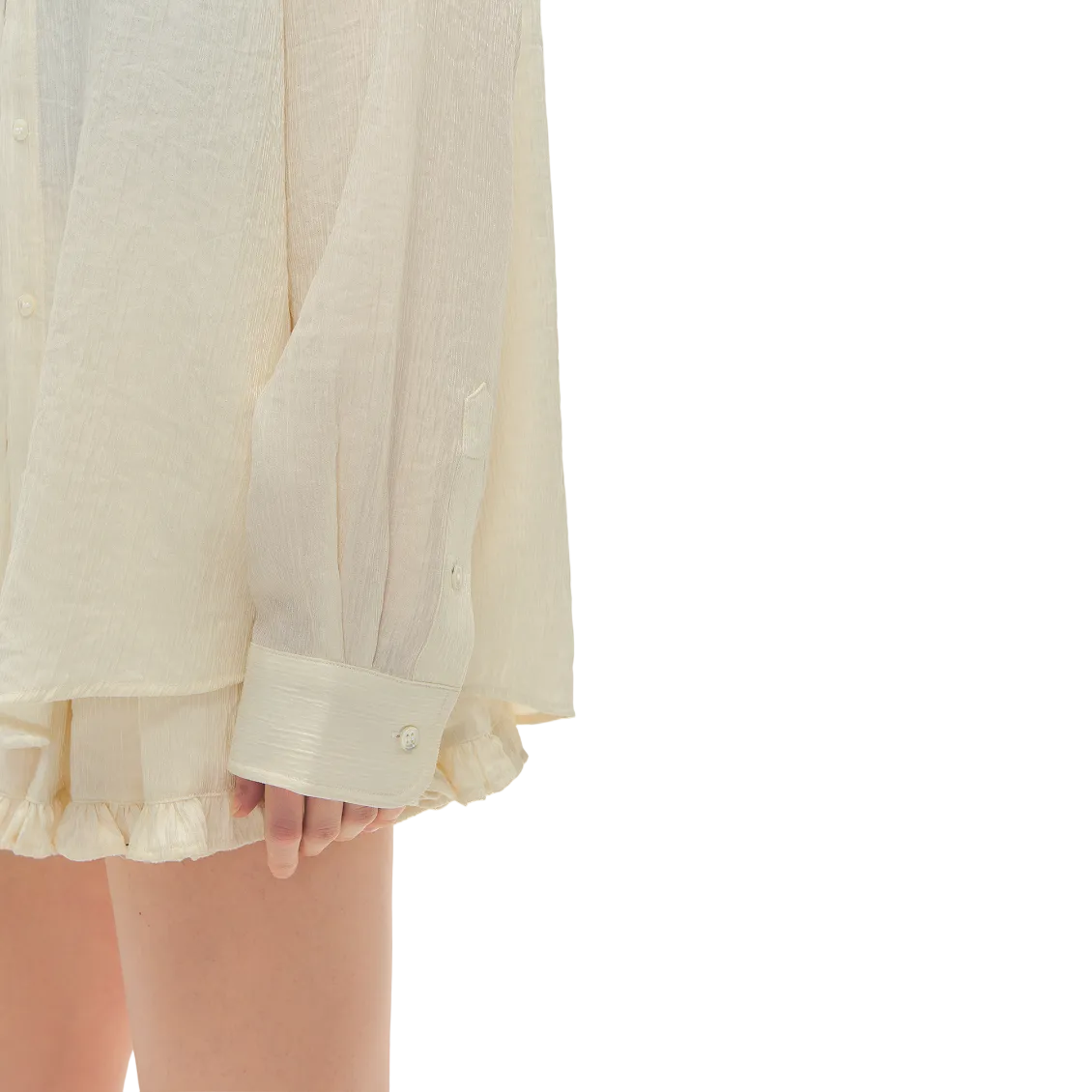 Beige Tencel Wool Textured Shirt