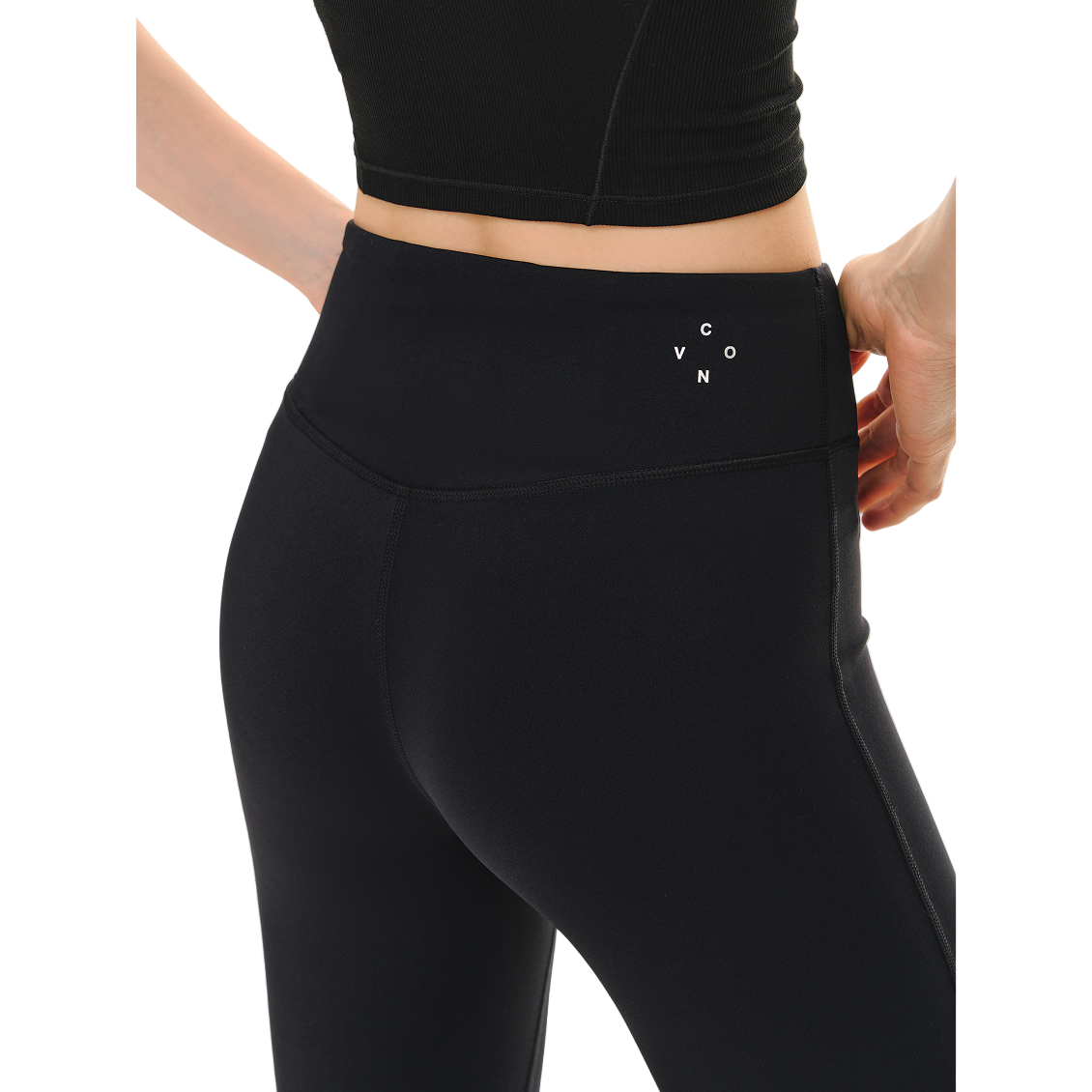 Black High Elastic High Waist Flared Pants