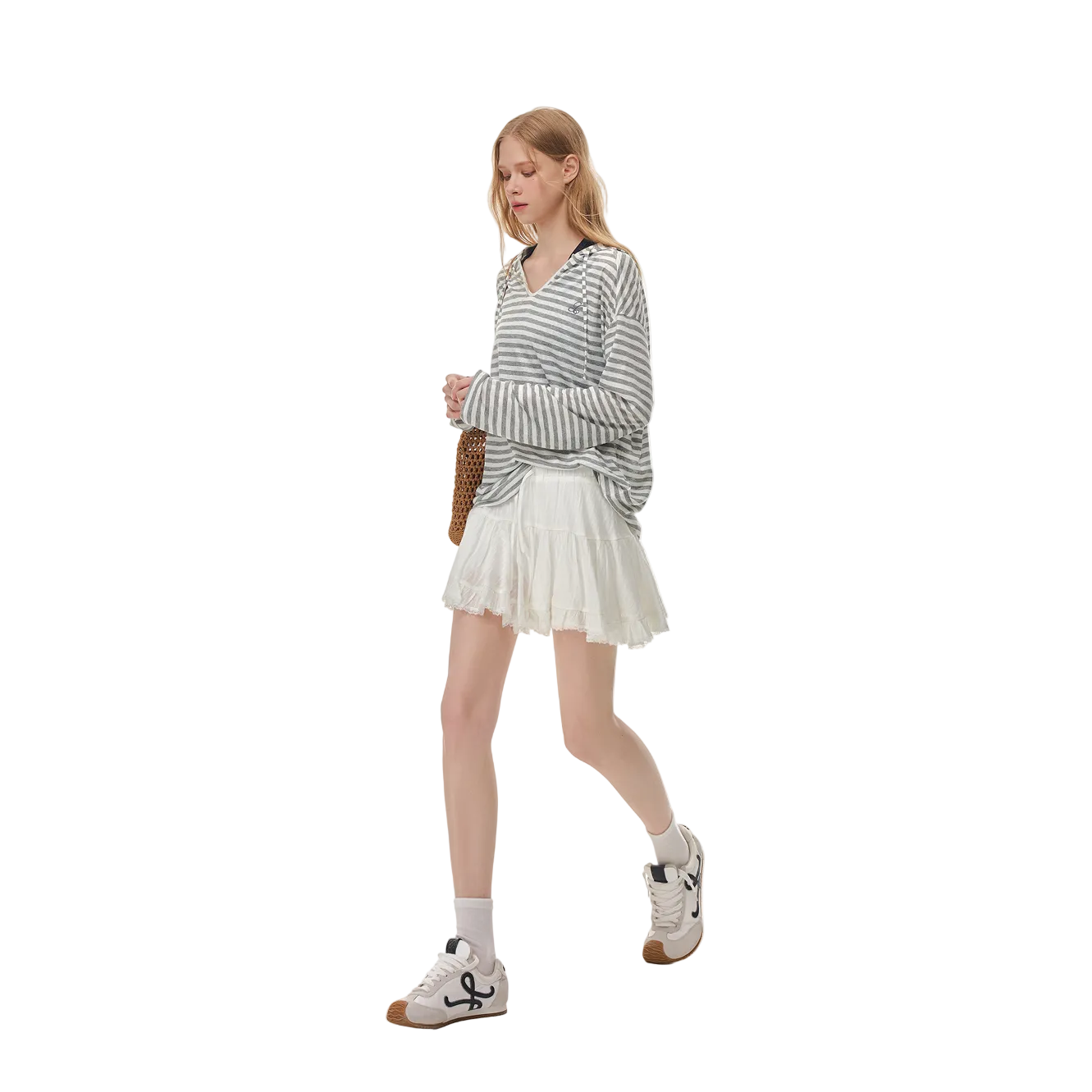 White Lace Trim Tutu Skirt