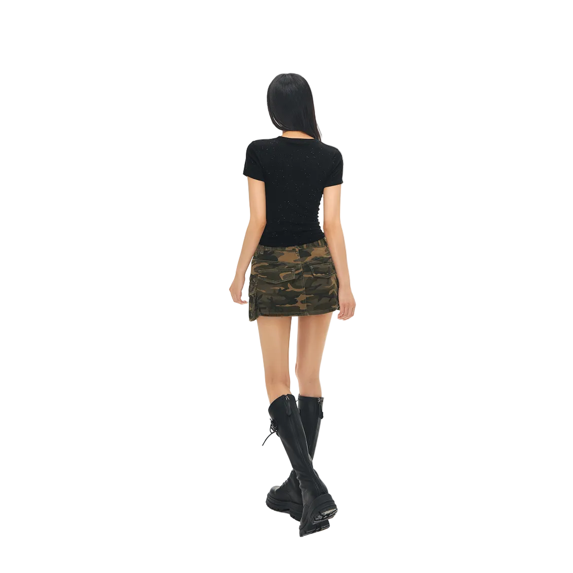 Military Green Camouflage Workwear Skirt