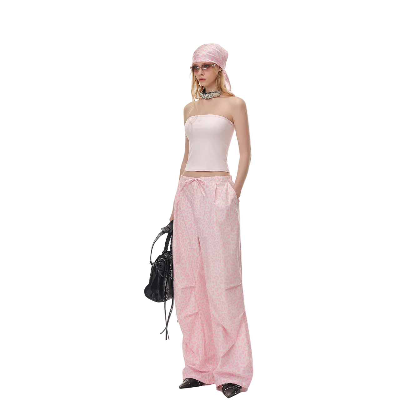 Pink Cross Flower Bandeau Top