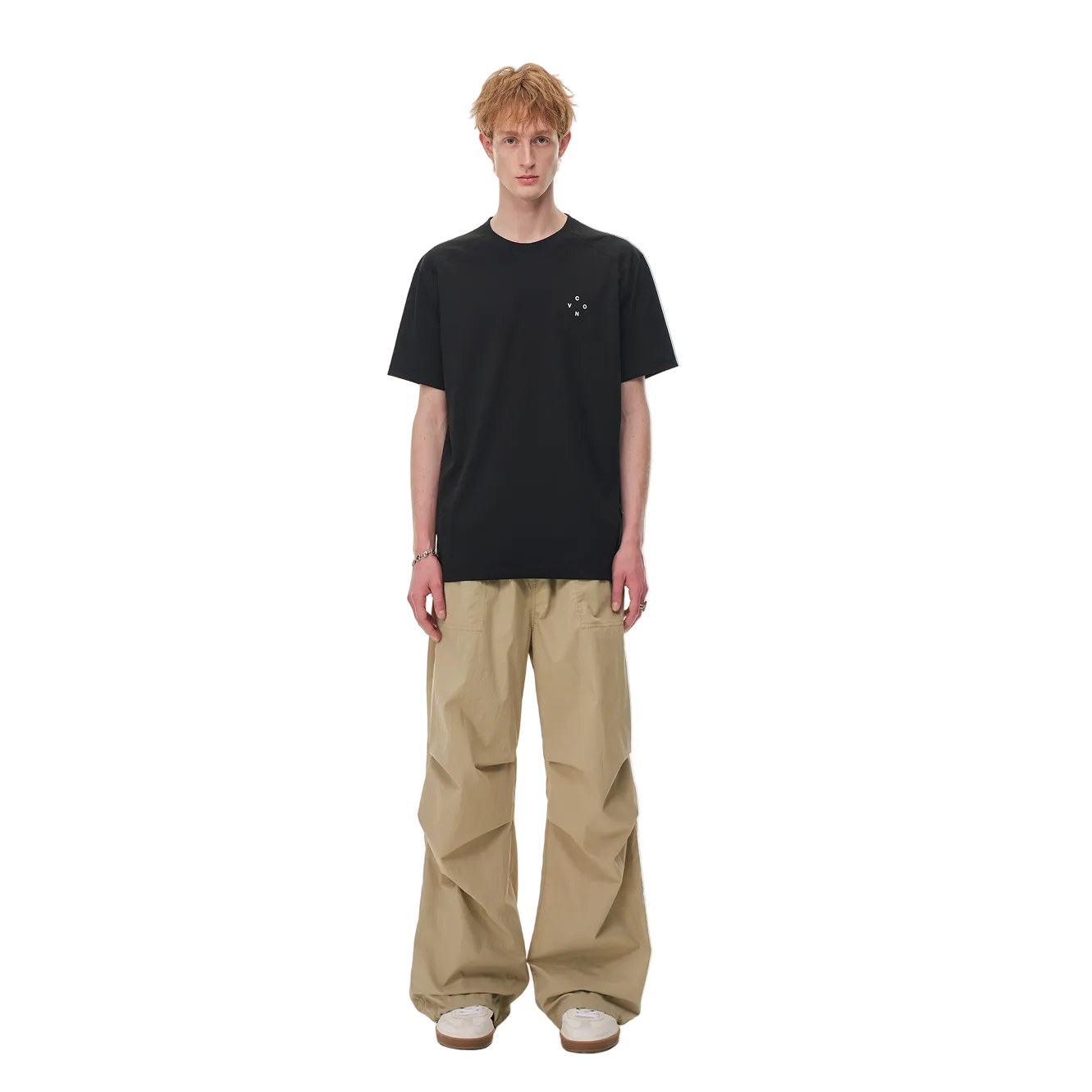 Black Outdoor Sports Reflective Print T-shirt
