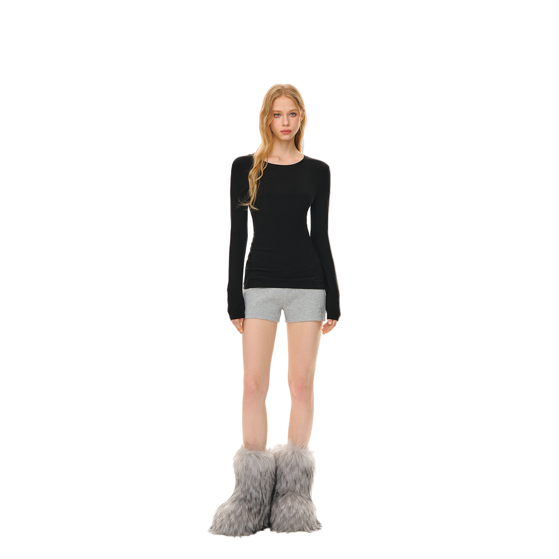 Black Long Sleeve Soft Mist Skin-Fitting Shaping Top