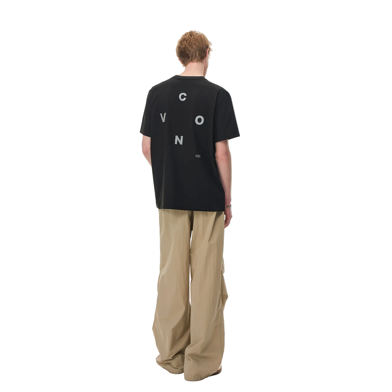 Black Outdoor Sports Reflective Print T-shirt