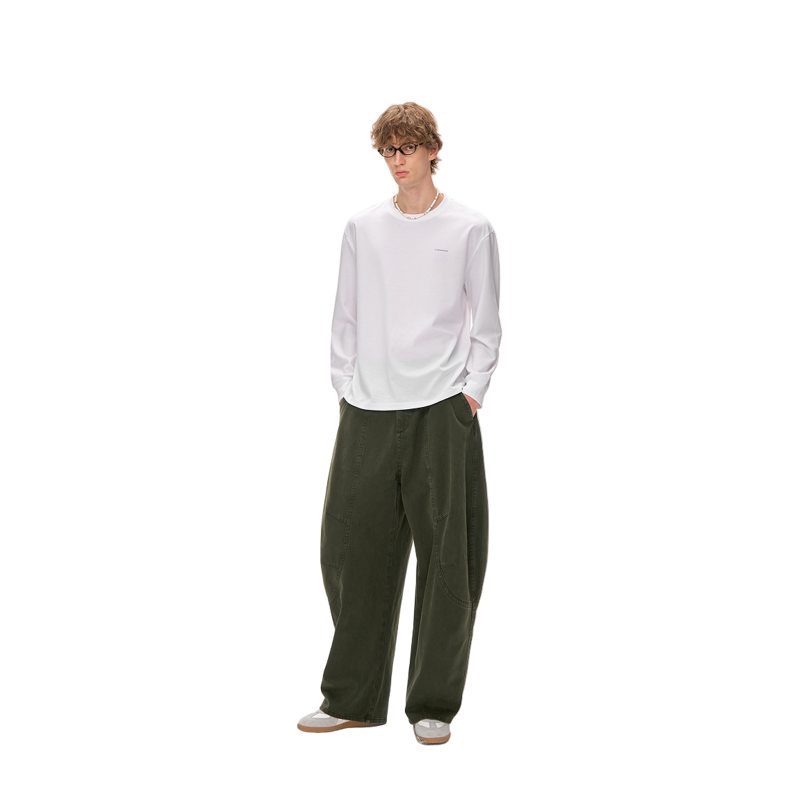 Minimalist Luxury Special Yarn Fabric Long-sleeved T-shirt In White