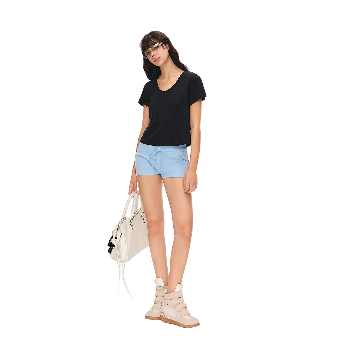 Blue Sporty Waffle Set Shorts