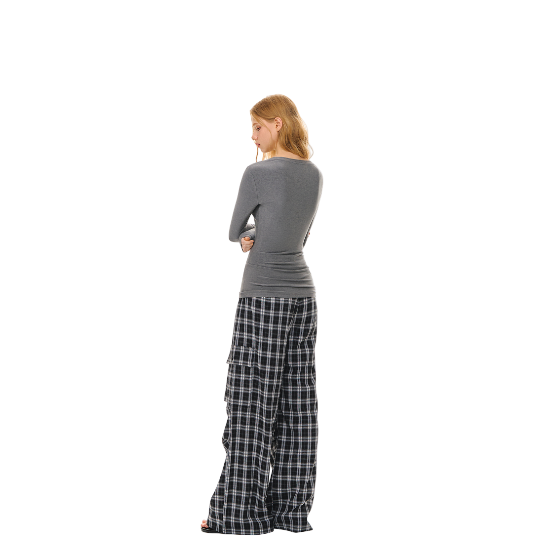 Grey Long Sleeve Soft Matte Skin-Fitting Shaping Top