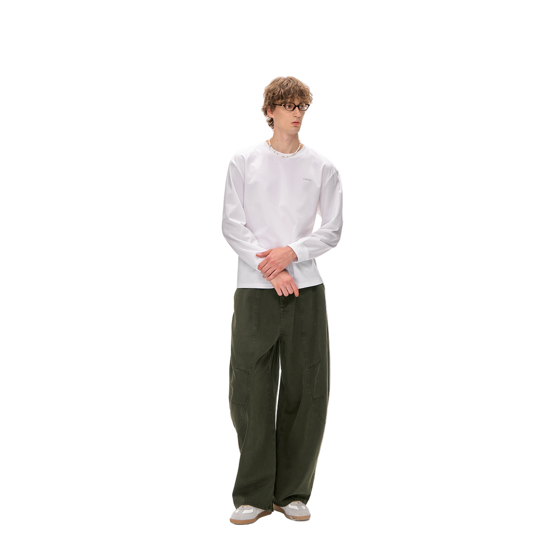 Minimalist Luxury Special Yarn Fabric Long-sleeved T-shirt In White