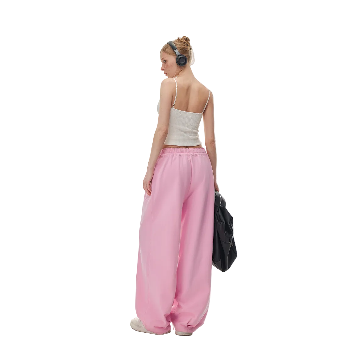 Pink Pleated Tulip Sweatpants