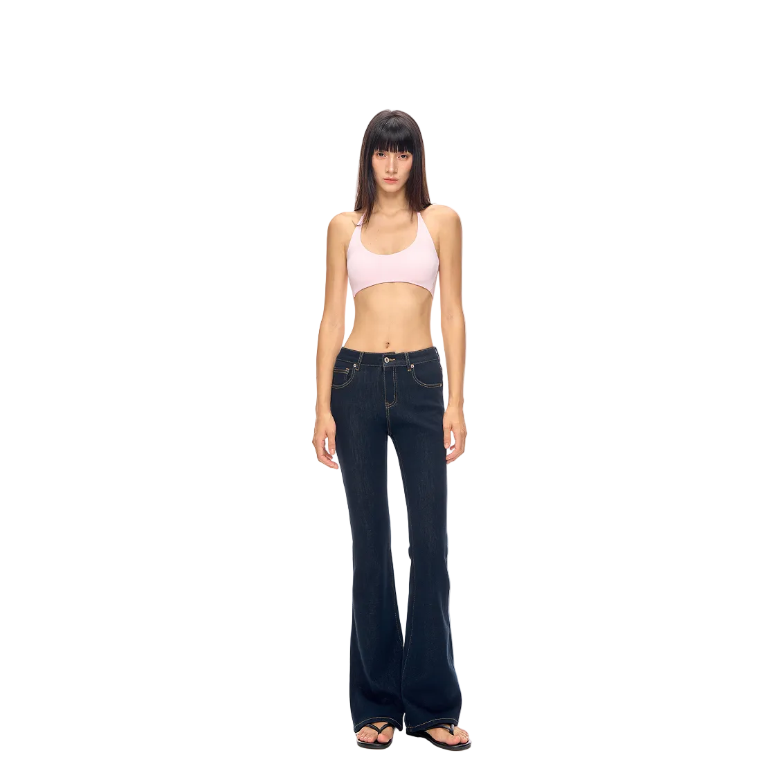 Blue Classic High-Waisted Flared Supermodel Jeans