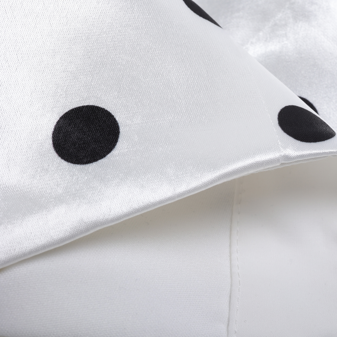 White Satin Polka Dot Mini Skirt Pants