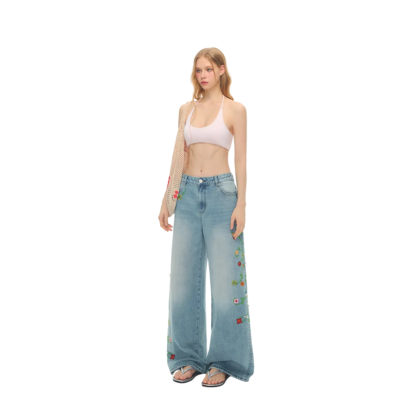 Pink High Elastic Halter Neck Tie-up Built-in Bra Tank Top