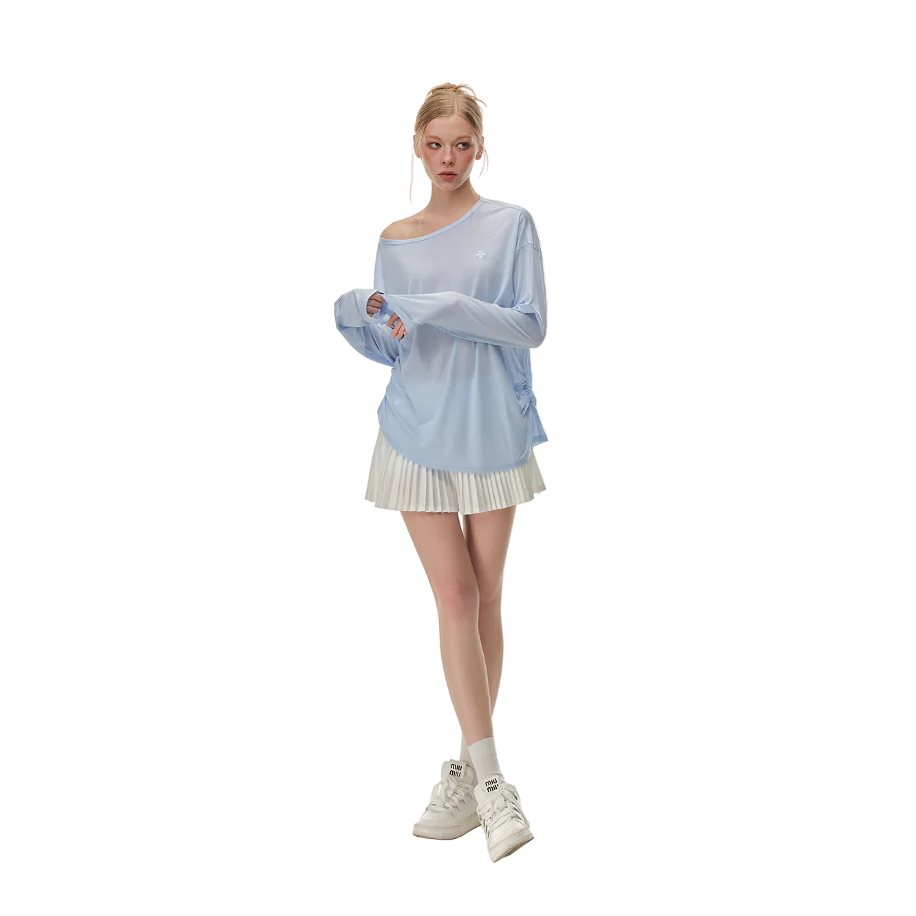 White Cross Pleated Tennis Skirt