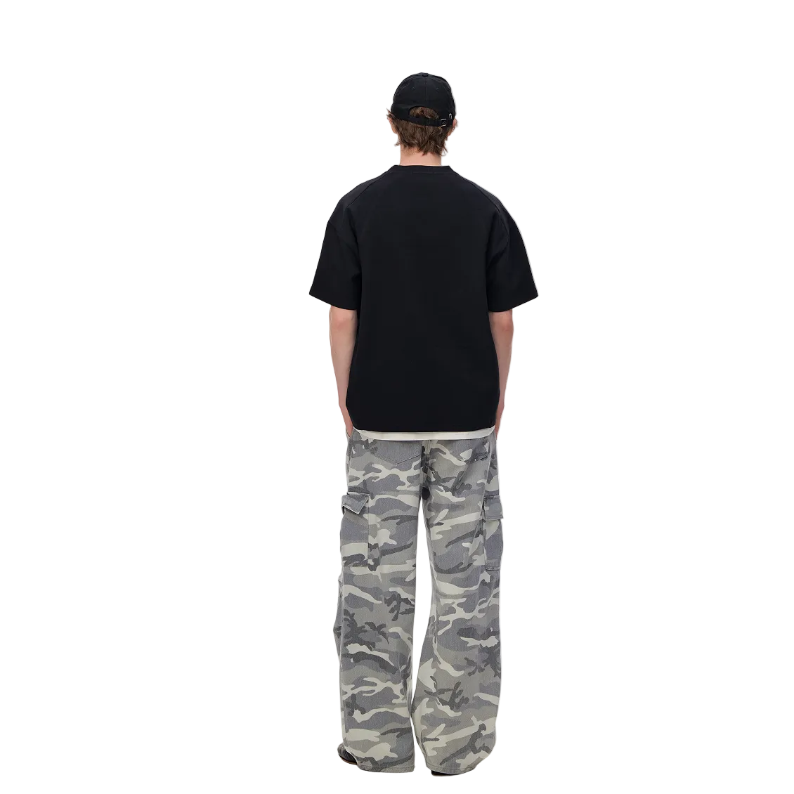 Black Air Layer Deconstructed Patchwork Short-Sleeve T-Shirt