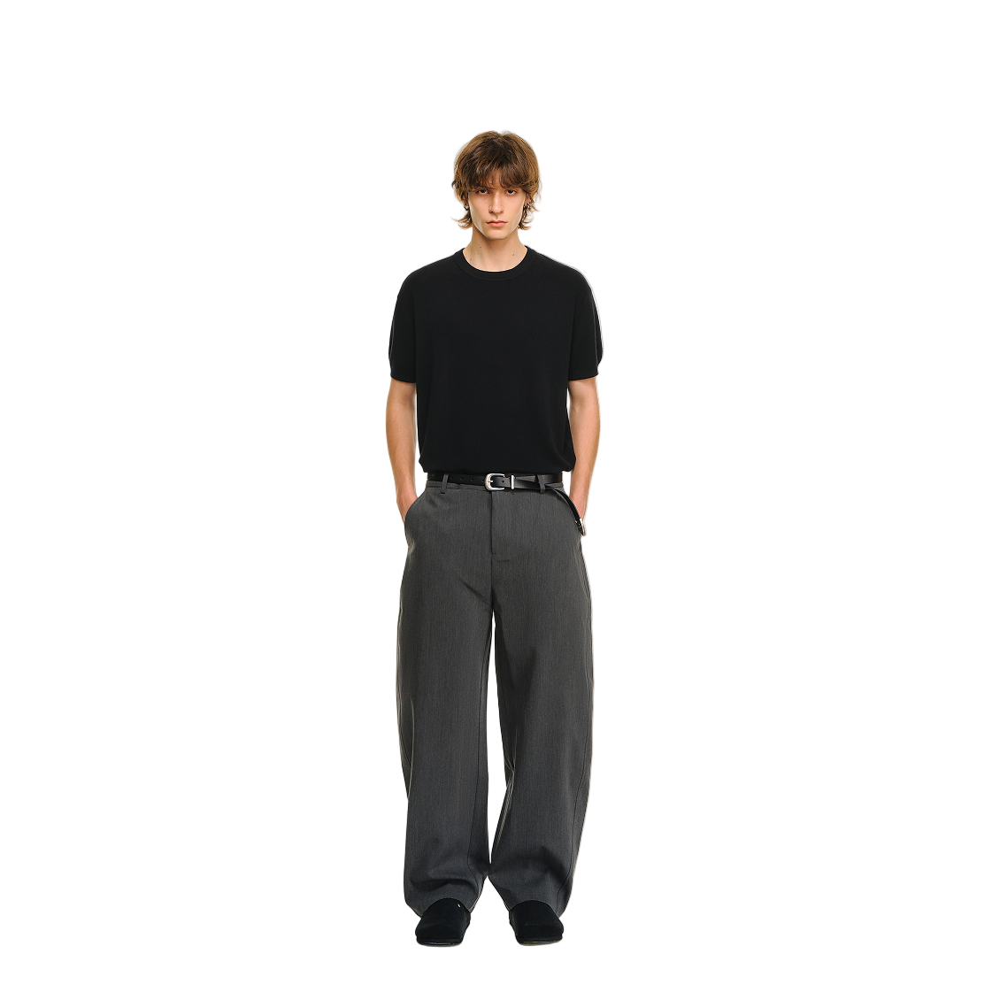 Gray Curved Cut Scimitar Trousers