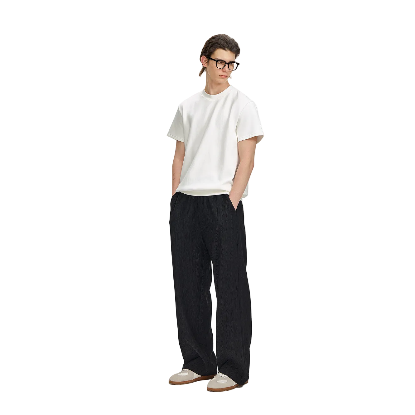 White Air Layer Ribbed Short-Sleeve