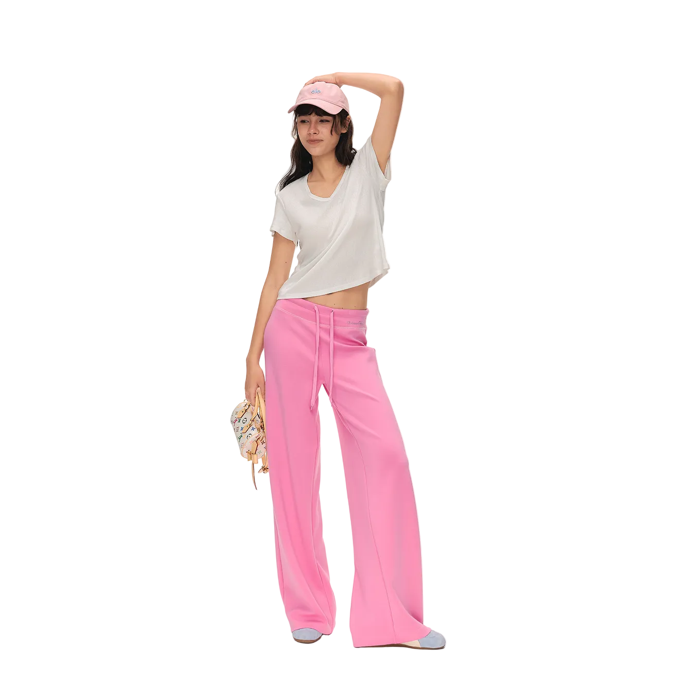 White Linen-Cotton Blend V-Neck Short-Sleeve T-Shirt