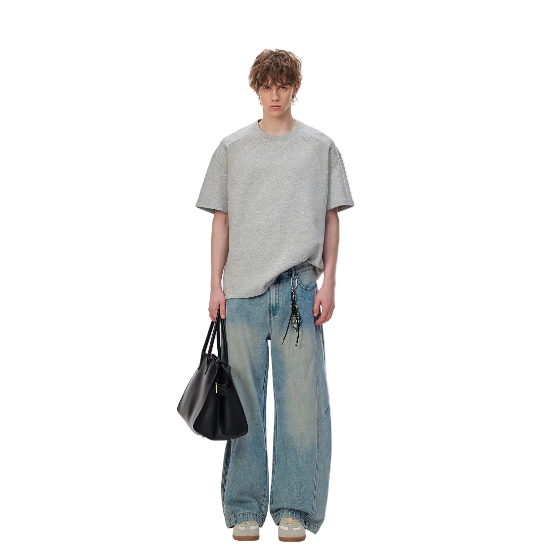 Gray Air Layer Deconstructed Patchwork Short-Sleeve T-Shirt