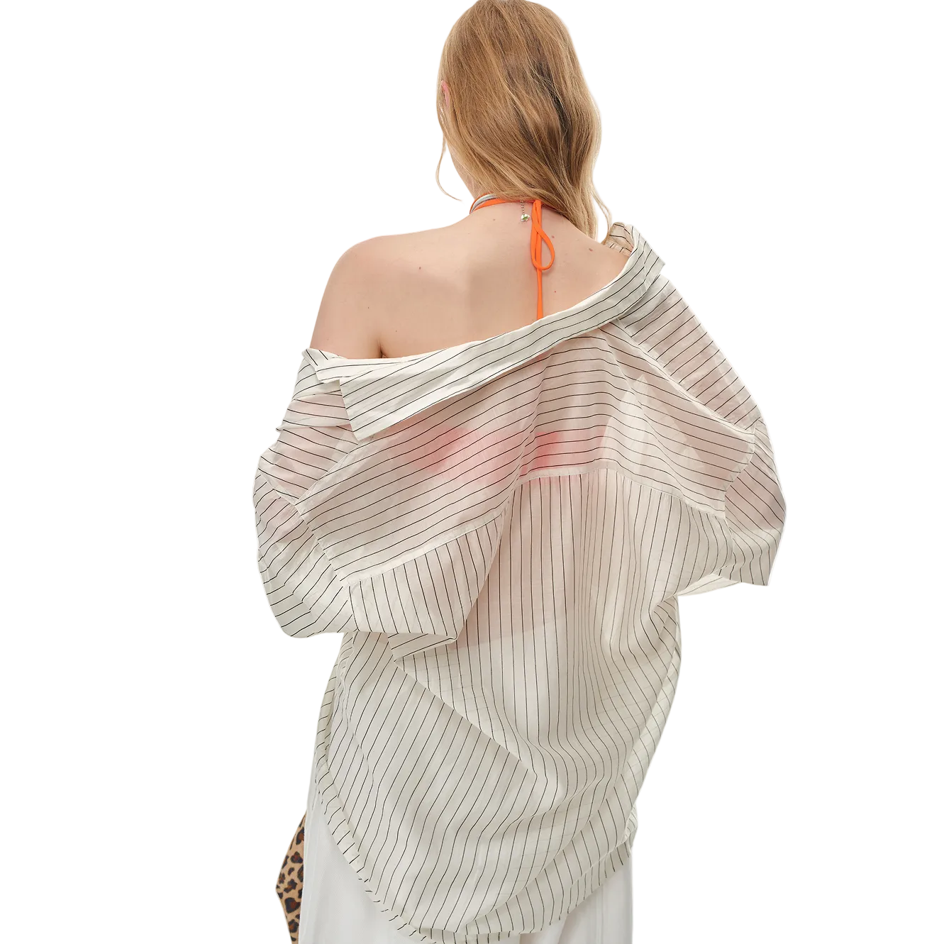 Beige Striped Airy Shirt