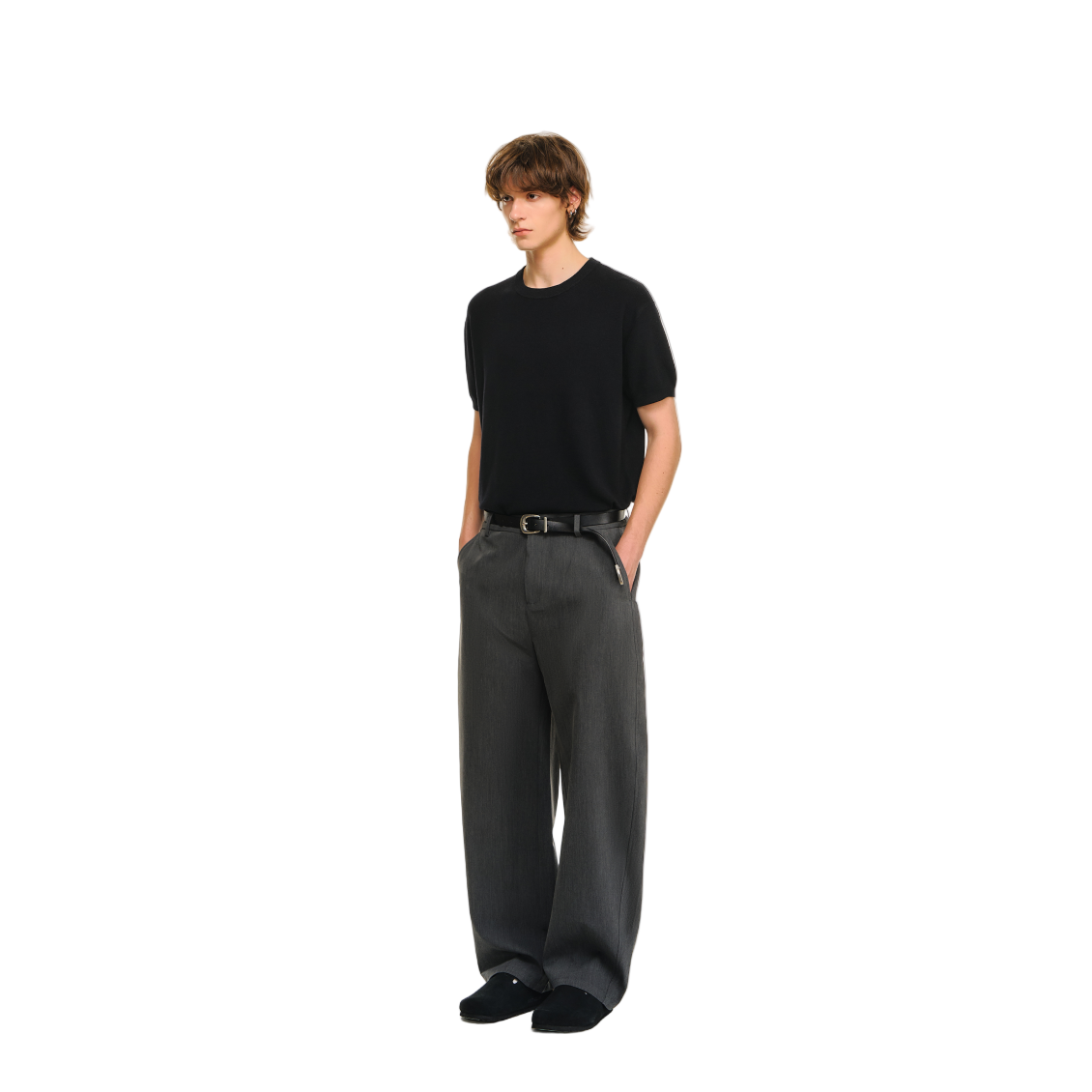 Gray Curved Cut Scimitar Trousers