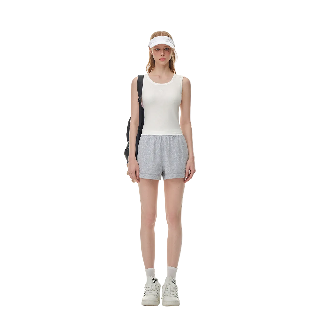 White Cross Flower Embroidered U-Neck Vest