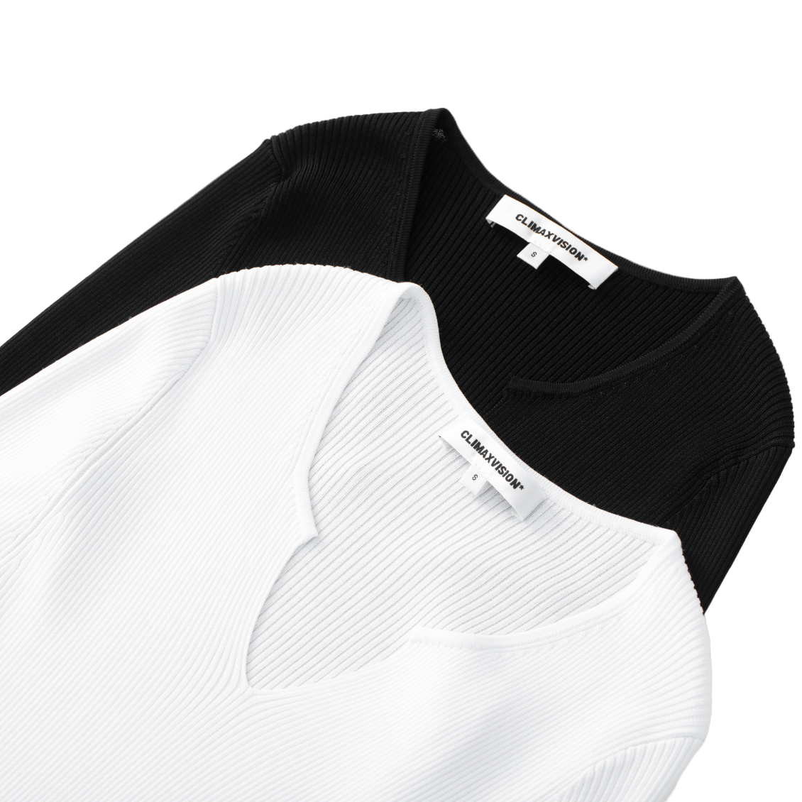 White Small V-neck Slim High Elastic Long Sleeve