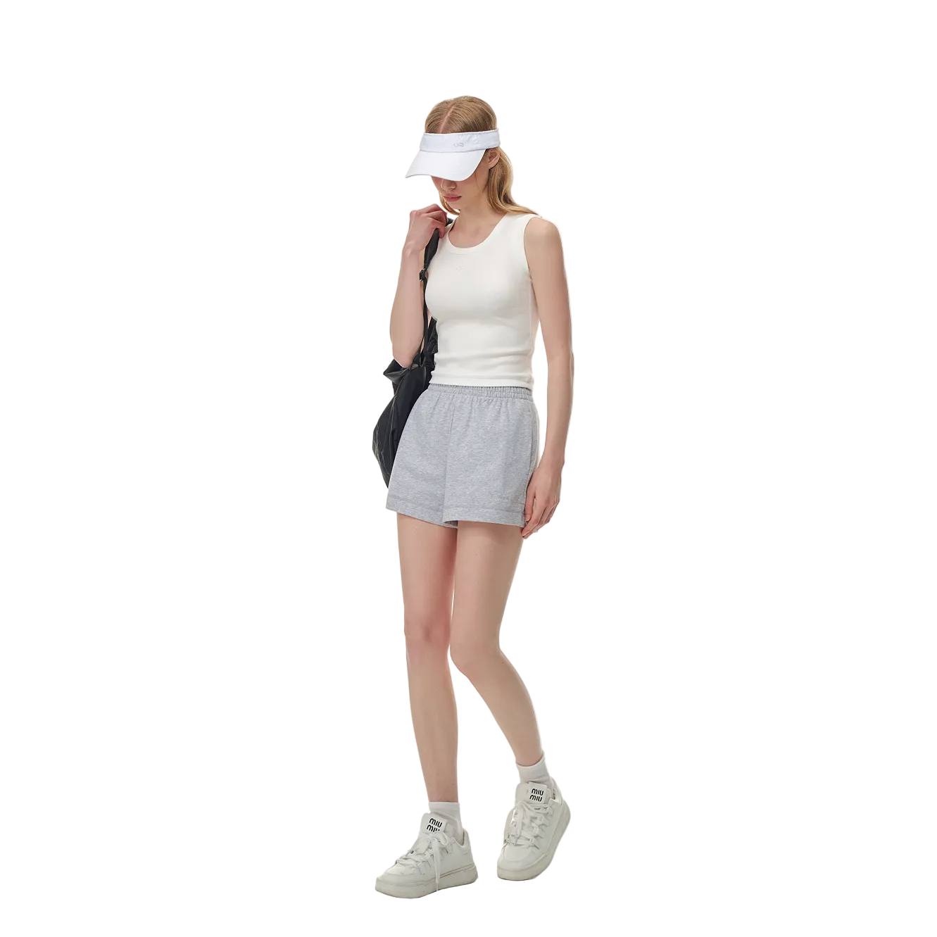 White Cross Flower Embroidered U-Neck Vest