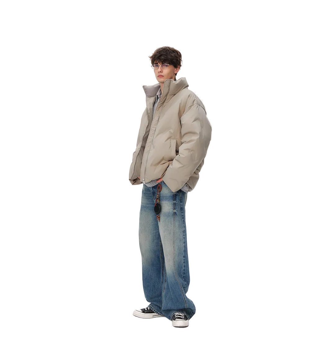 Desert Grey Seamless Tapered Down Jacket