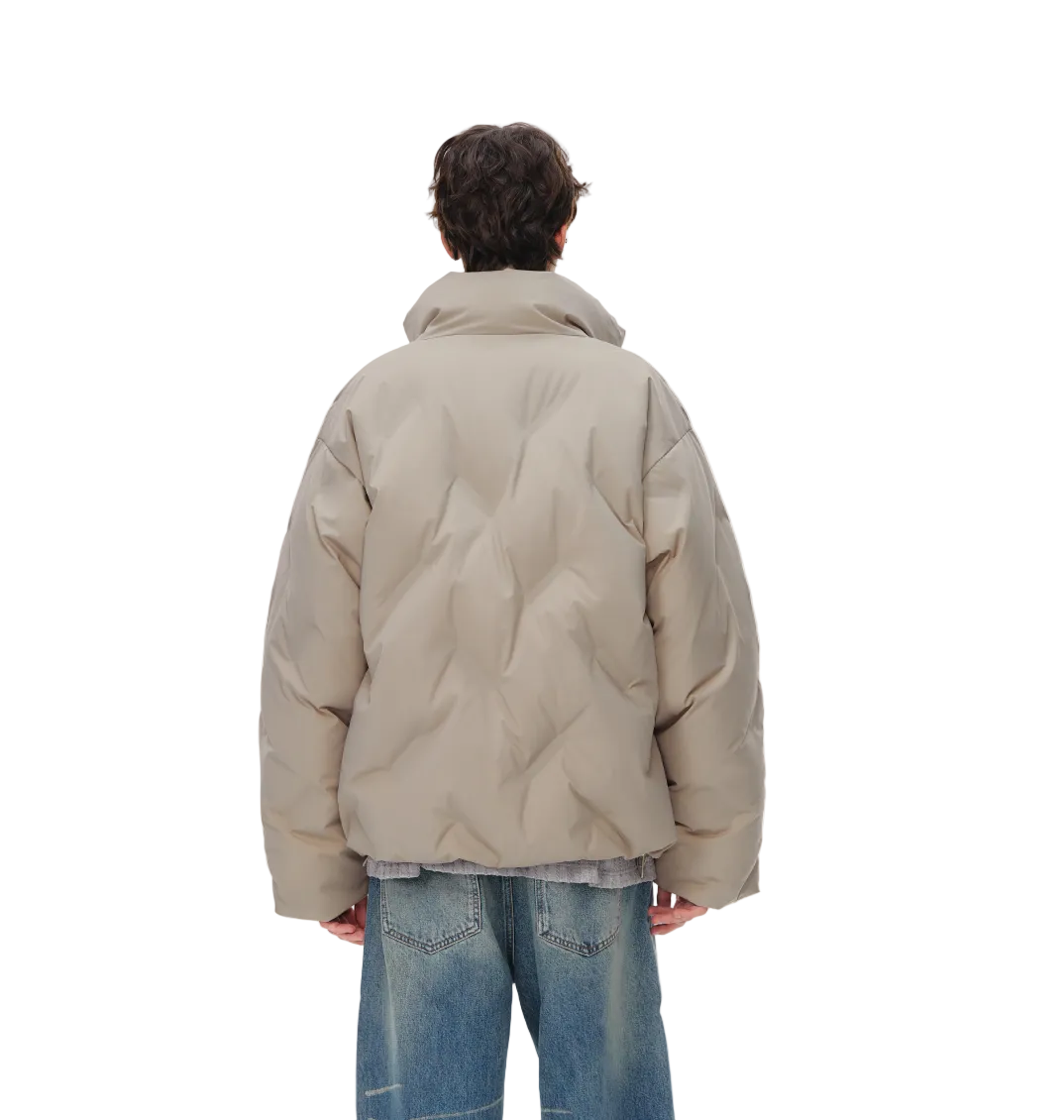 Desert Grey Seamless Tapered Down Jacket