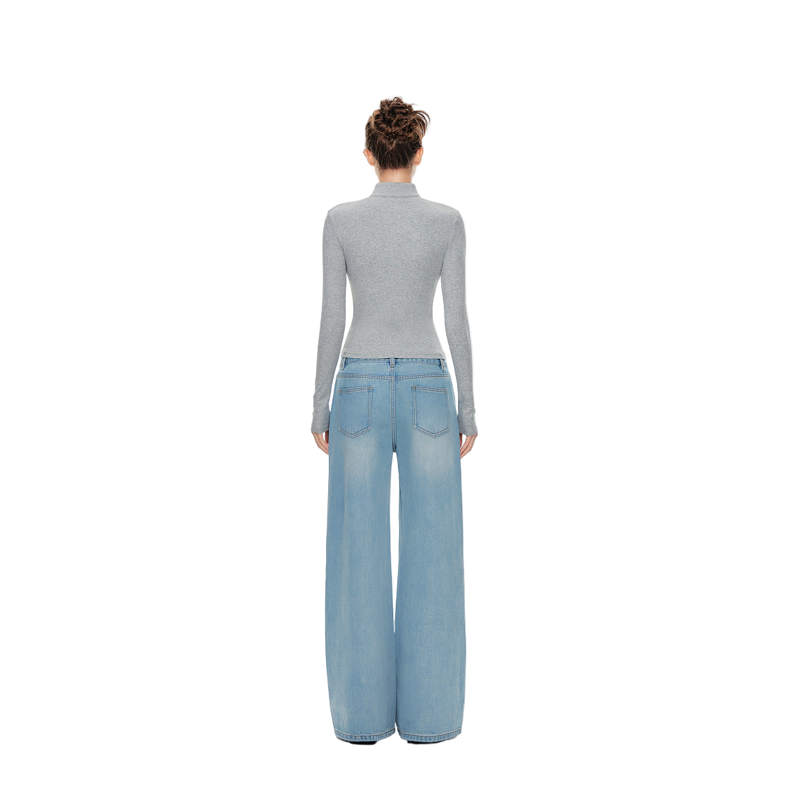Cool Slimming Double Zipper Long-sleeved In Gray