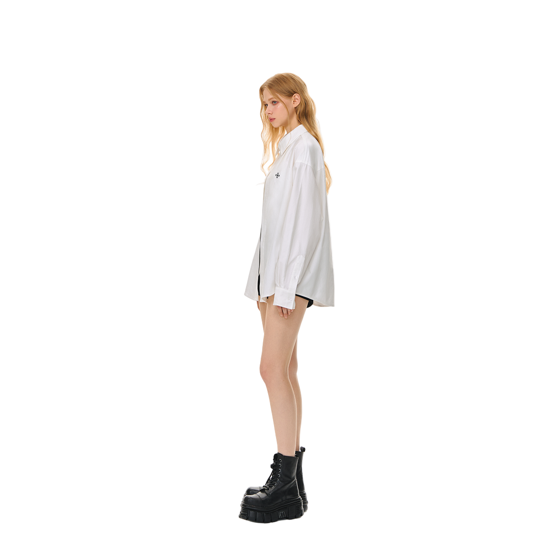 White Classic High Count Cotton Oxford Cross Embroidery Shirt