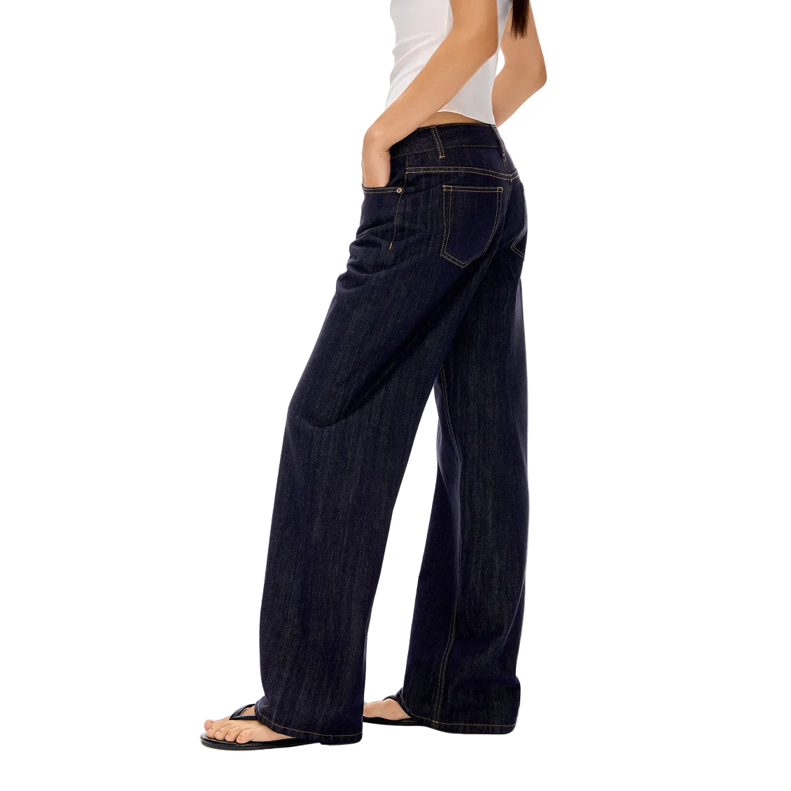 Blue Classic Retro Straight Leg Jeans