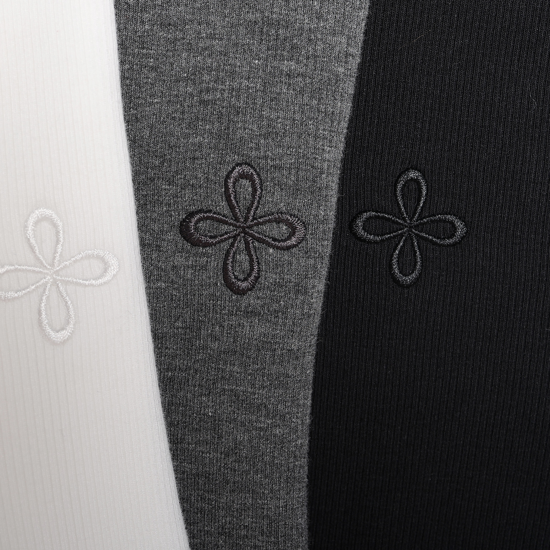 Black Embroidered Half-Zip Brushed Long Sleeve