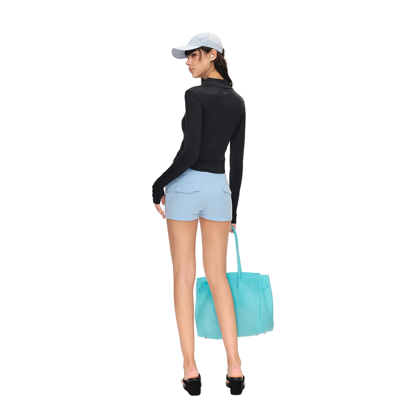 Blue Sporty Waffle Set Shorts